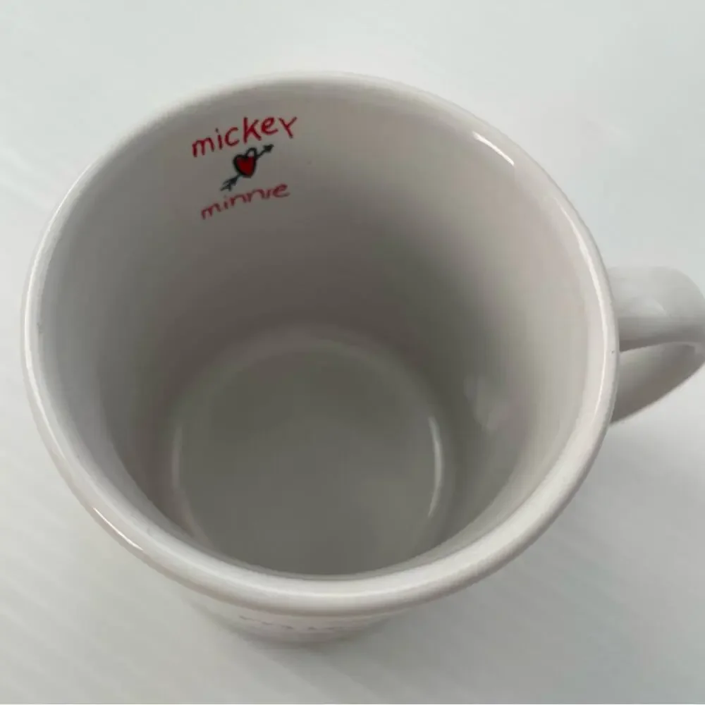 Vintage Mickey loves Minnie mug coffee cup with inside design